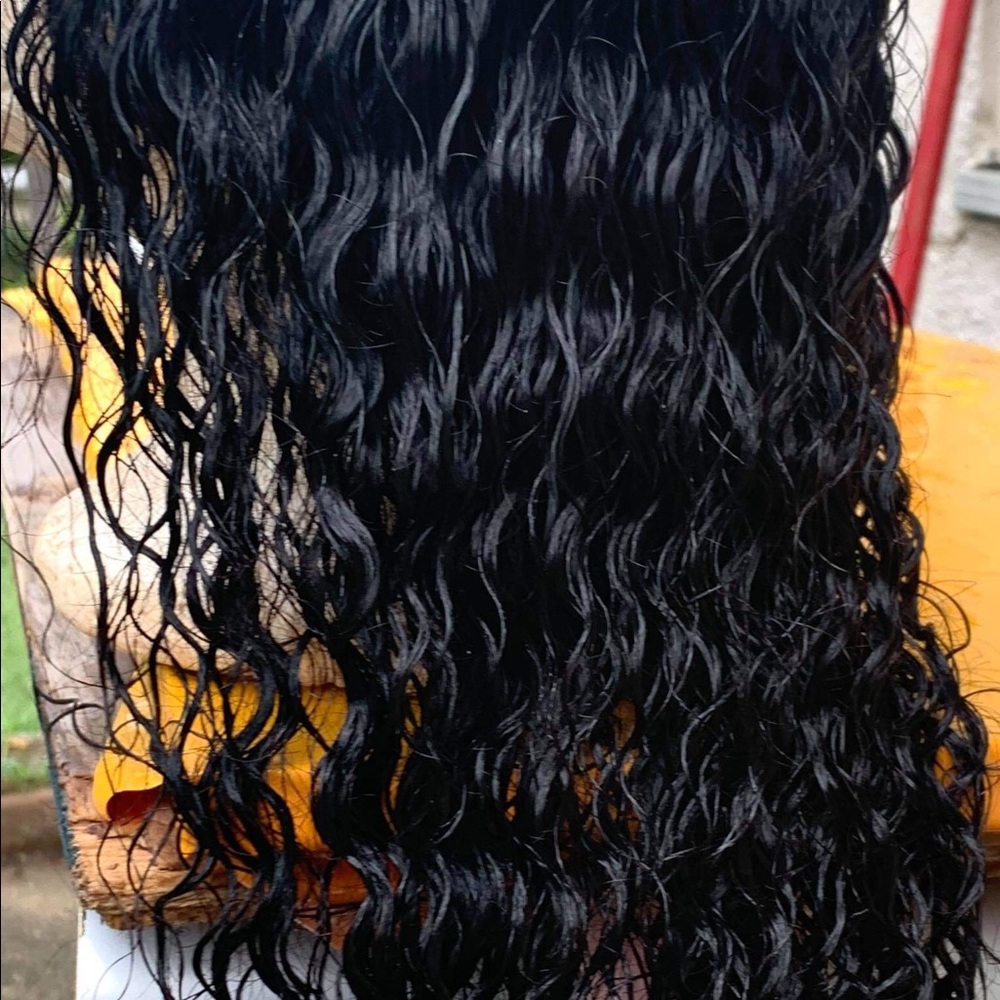 23”Deep wave side parted lace wig💋